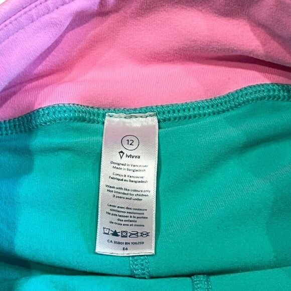 Ivivva by Lululemon Green Pink Casual Athletic Tennis Skort Size 12 - Picture 2 of 6